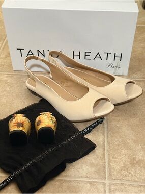 Tanya Heath Convertible Heels Fits Size 7.5, EU 38 - with Sunflower heel blocks